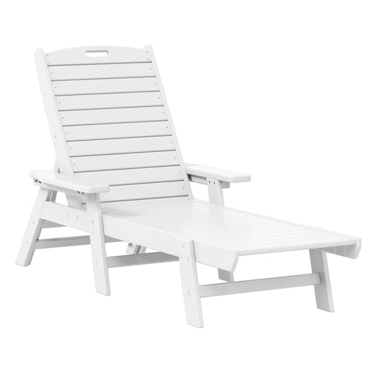 Malibu Poly Reclining Chaise Lounge Set With Table
