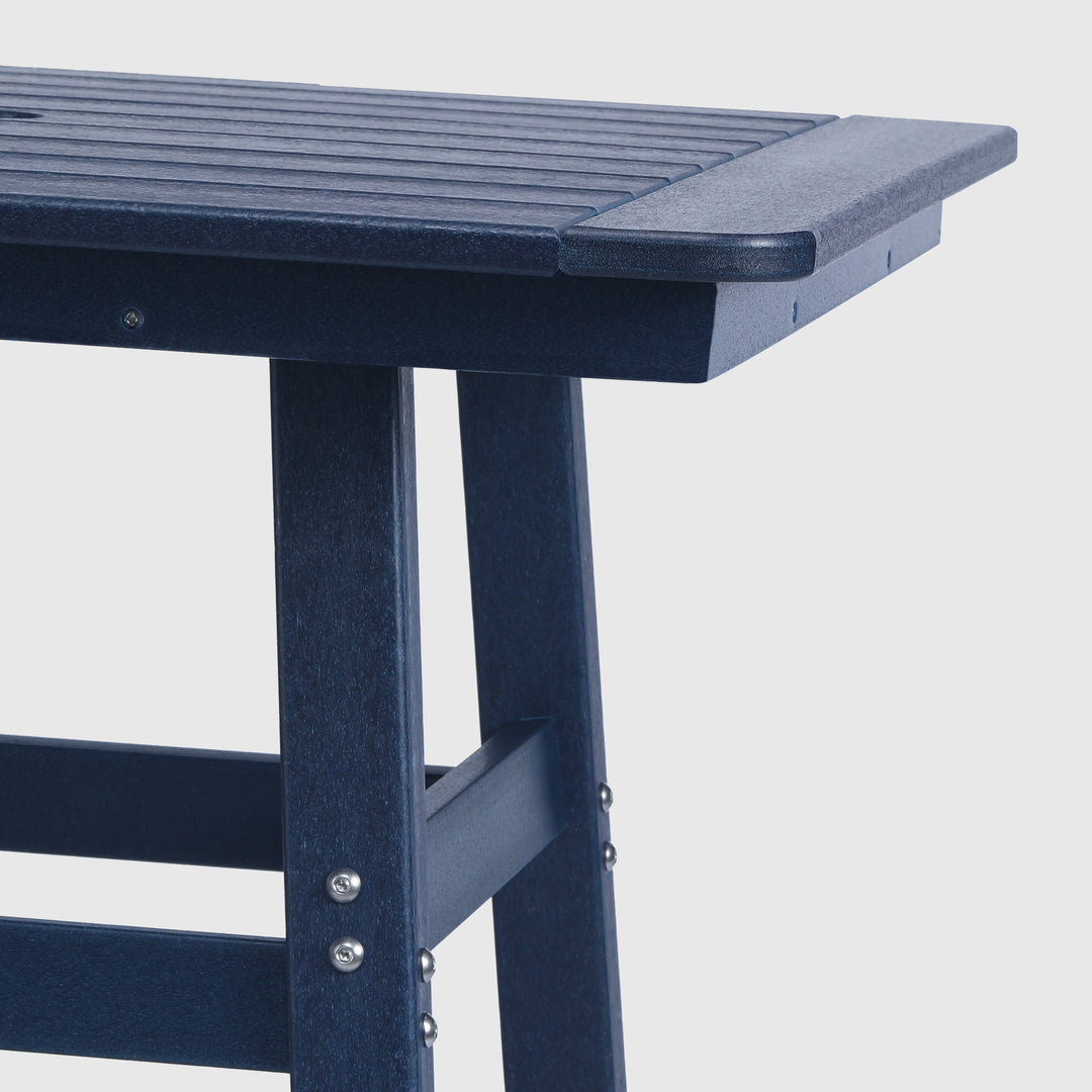 Malibu 30" Square Outdoor Patio Counter High Bistro Bar Table With Umbrella Hole