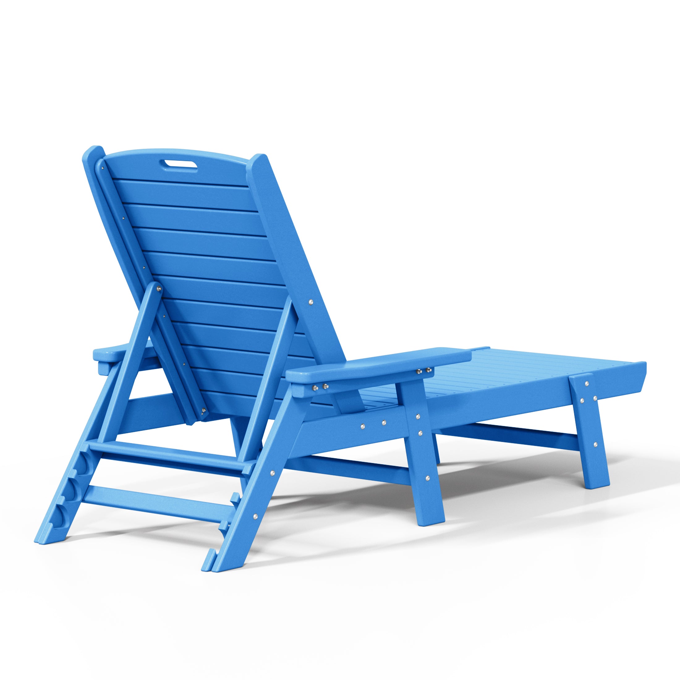 Malibu Poly Reclining Chaise Lounge Set With Table