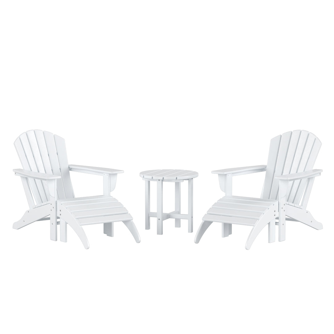 Dylan Outdoor Adirondack Chair With Ottoman And Side Table 5-Piece Set