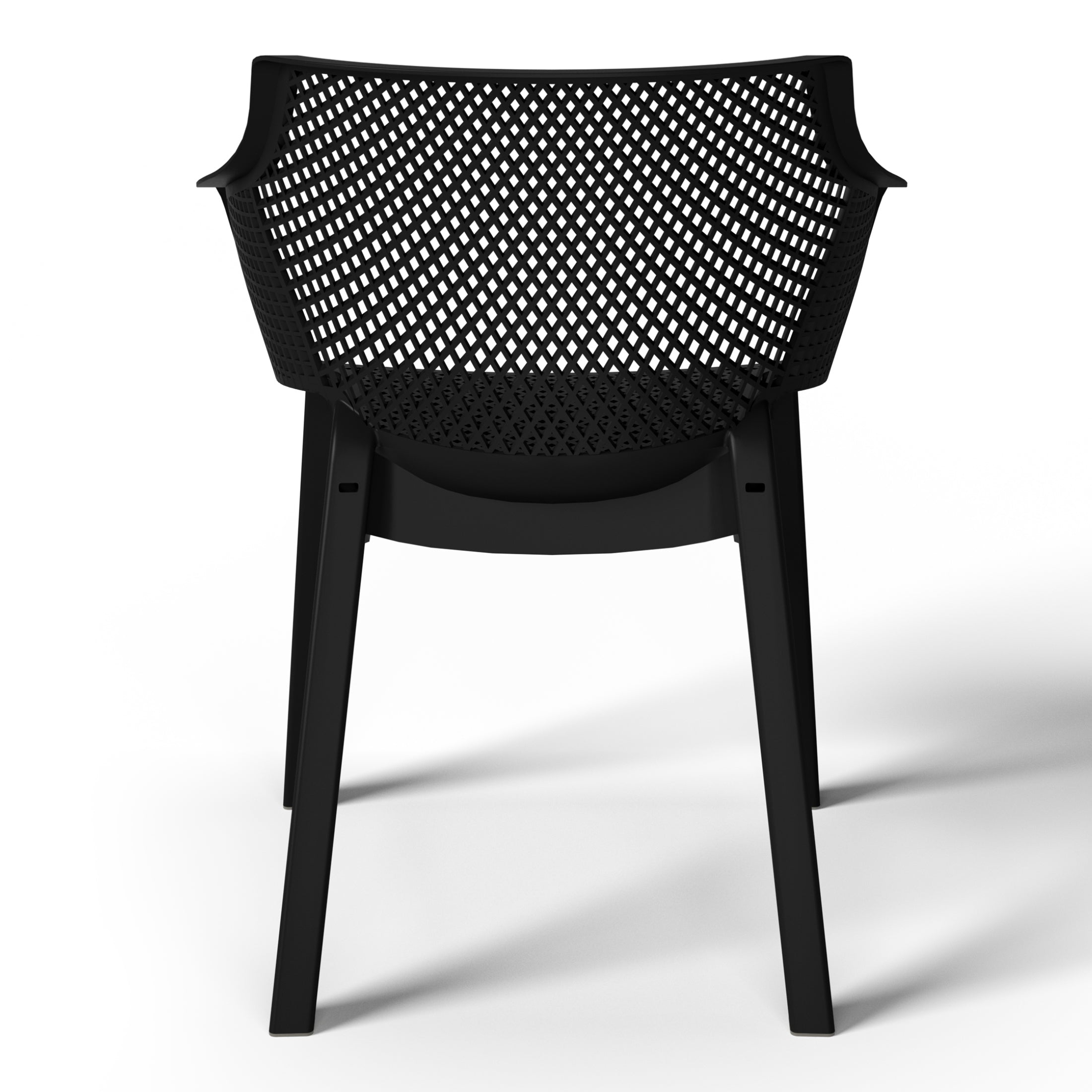 Playa Outdoor Modern Stackable Plastic Resin Patio Dining Armchair (Set of 4)