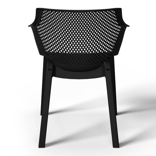 Playa Outdoor Modern Stackable Plastic Resin Patio Dining Armchair (Set of 4)