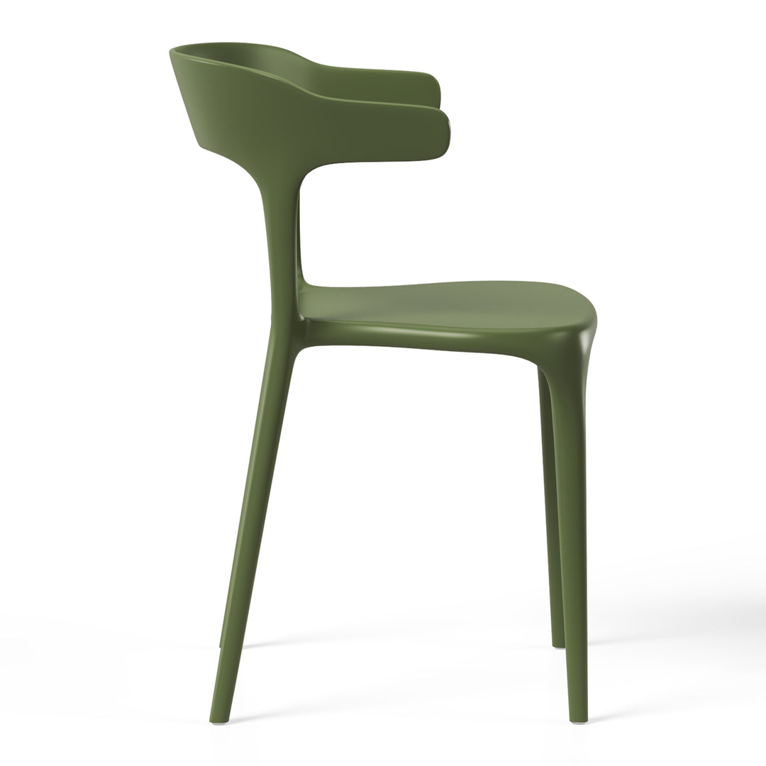 Playa Modern Stackable Resin Plastic Patio Dining Chair (Set of 4)
