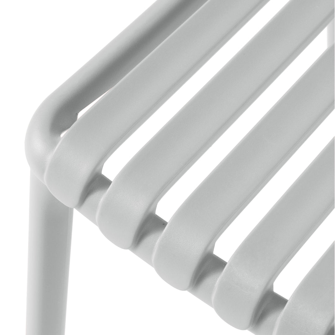 Playa 3-Piece Outdoor Metal Dining Table Set And Stackable Resin Patio Chairs