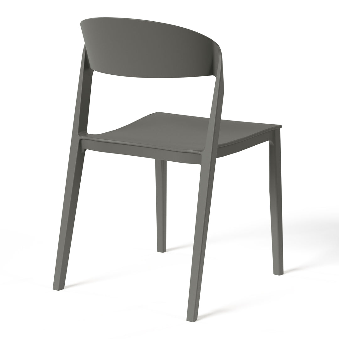 Playa Outdoor Modern Stackable Plastic Patio Bistro Dining Side Chairs (Set of 2)