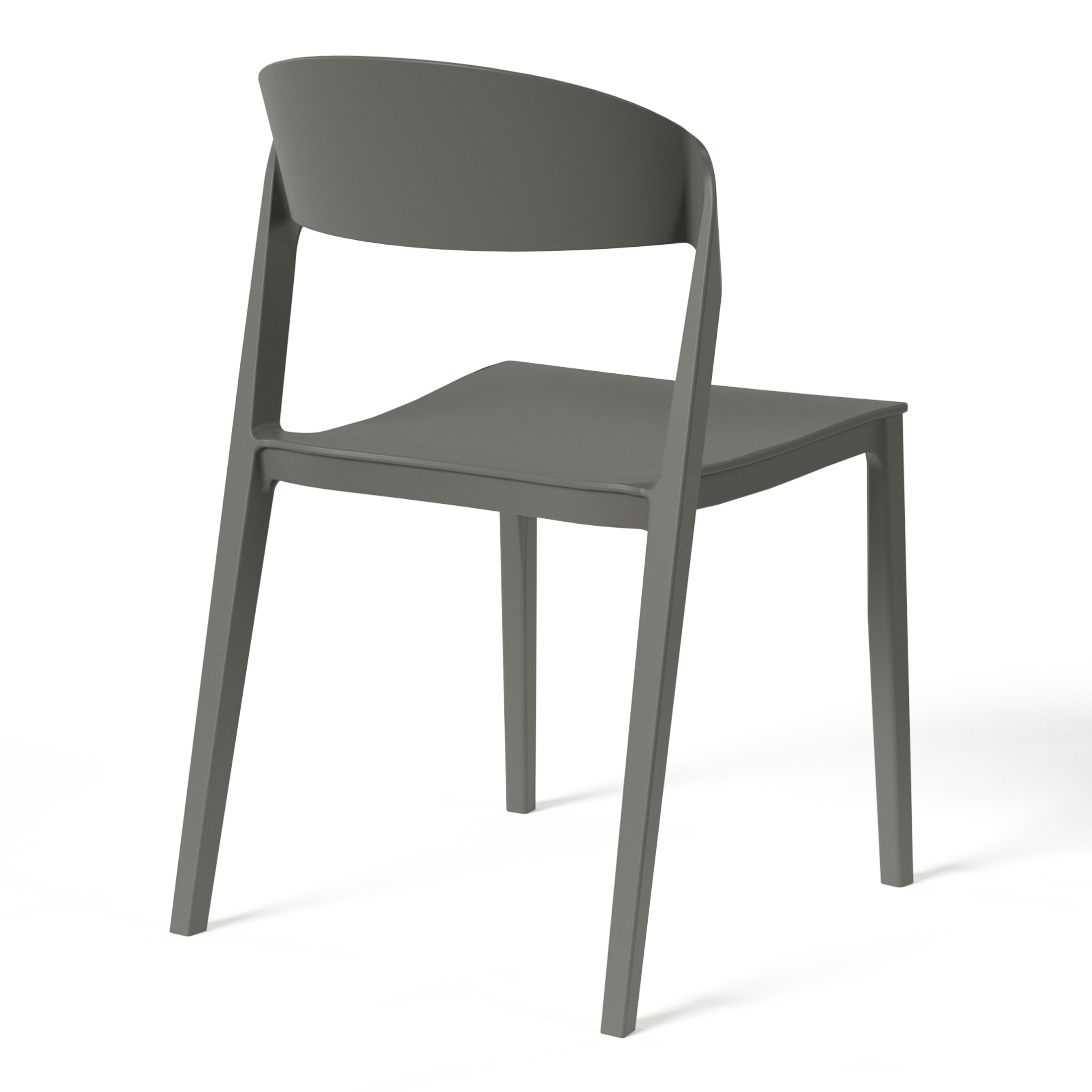 Playa Outdoor Modern Stackable Plastic Patio Bistro Dining Side Chairs (Set of 2)