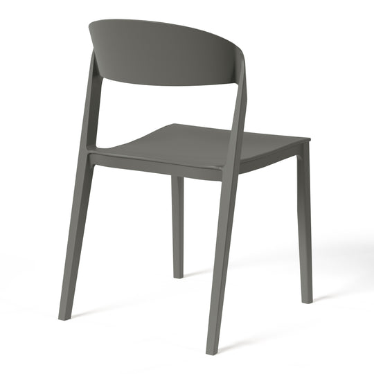 Playa Outdoor Modern Stackable Plastic Patio Bistro Dining Side Chairs (Set of 2)