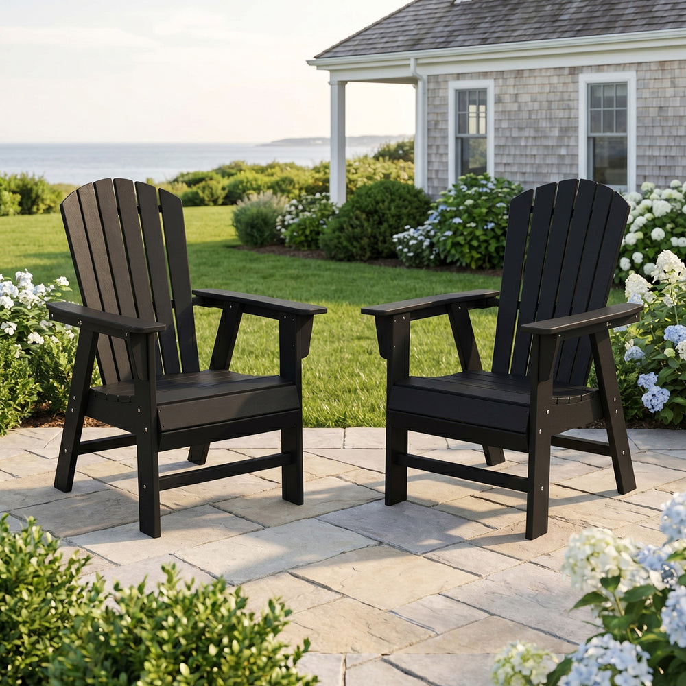 Dylan Outdoor Modern HDPE Adirondack Patio Dining Chairs (Set of 2)