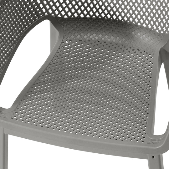 Playa Outdoor Modern Stackable Plastic Resin Patio Dining Armchair (Set of 4)