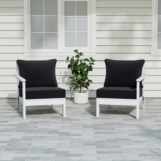 Avalon Outdoor Patio HDPE Loveseat Sofa with Patio Cushions