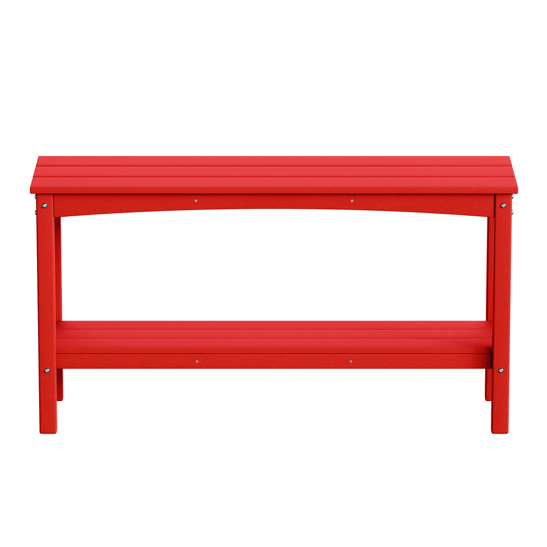 Malibu 55" Outdoor Patio HDPE Adirondack 2-Tier Shelf Console Table