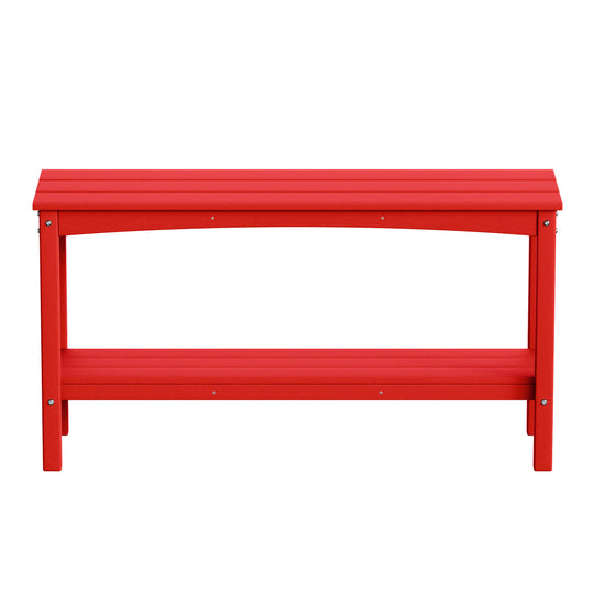 Malibu 55" Outdoor Patio HDPE Adirondack 2-Tier Shelf Console Table