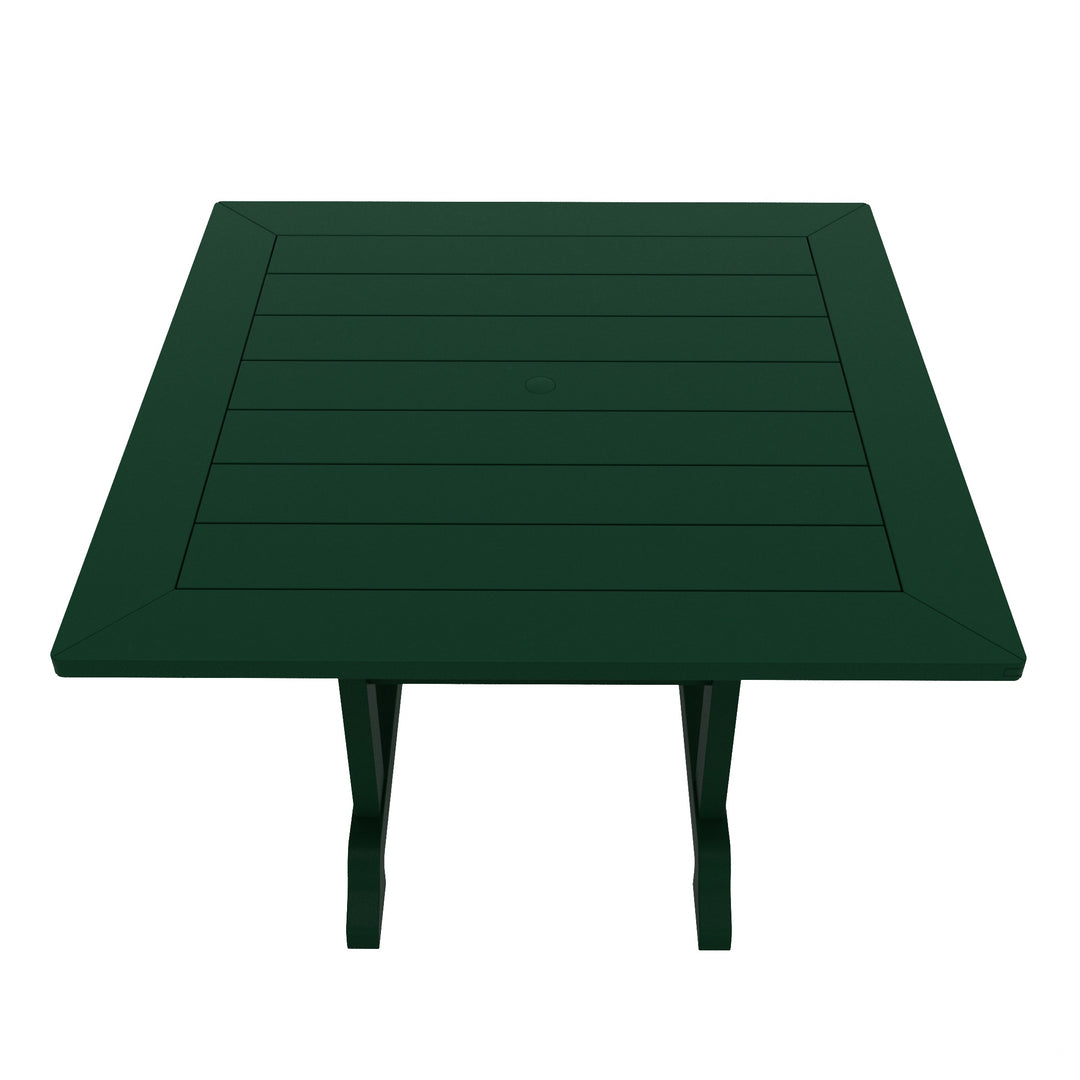 Malibu 5-Piece HDPE Square Patio Dining Table Set with Foldable Chairs
