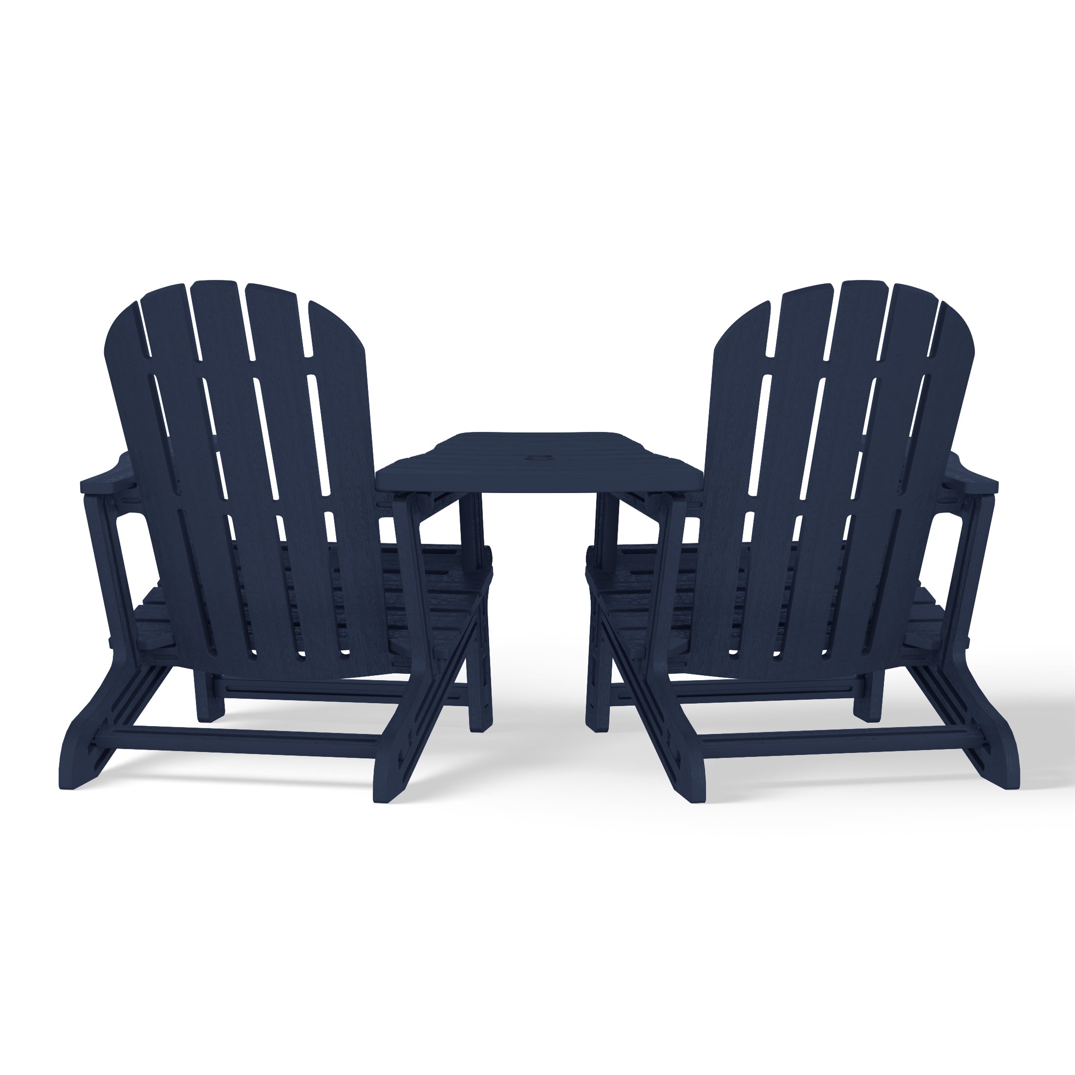 Azura Outdoor HDPE Adirondack Chairs With Connecting Table Tray (Set of 2)