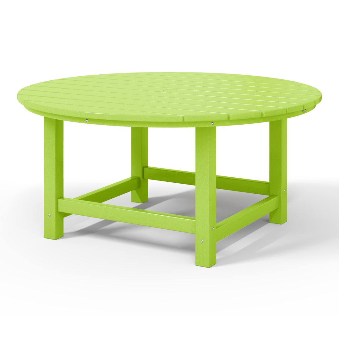 Malibu Low Outdoor HDPE Round Patio Coffee Table