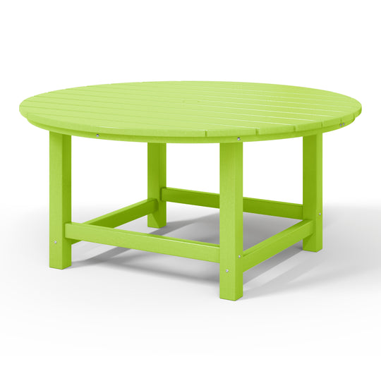 Malibu Low Outdoor HDPE Round Patio Coffee Table