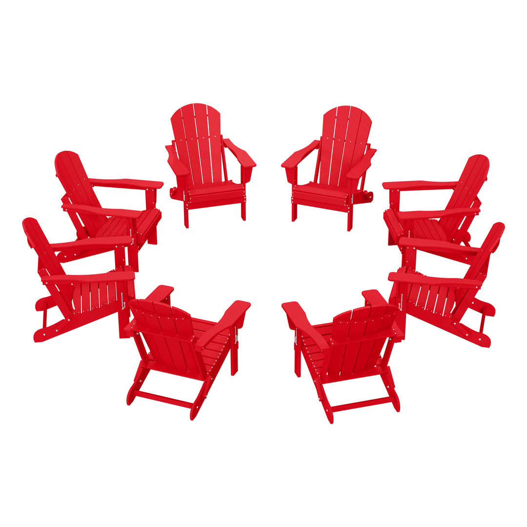 Malibu Outdoor Folding Poly Adirondack Chair (Set of 8)