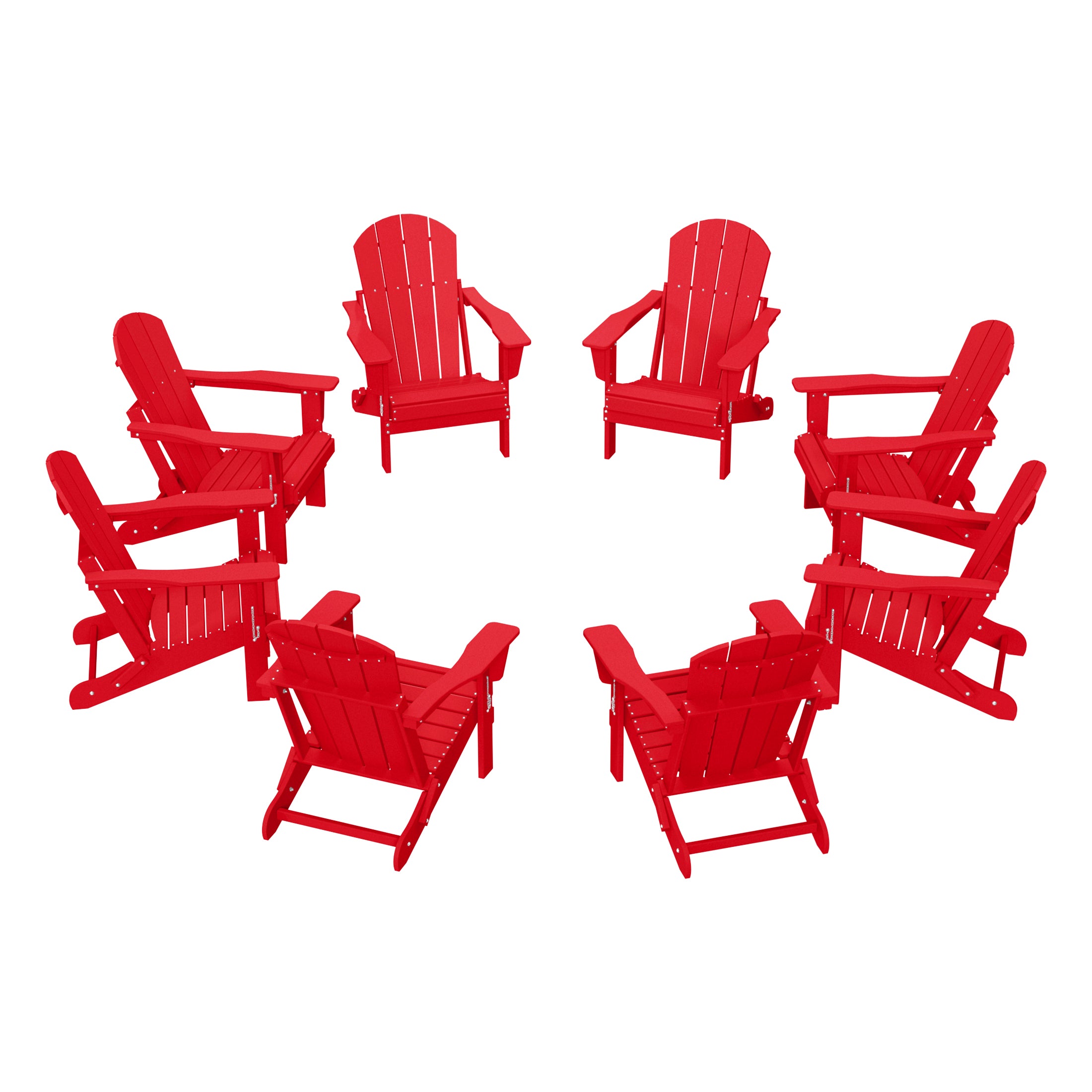 Malibu Outdoor Folding Poly Adirondack Chair (Set of 8)