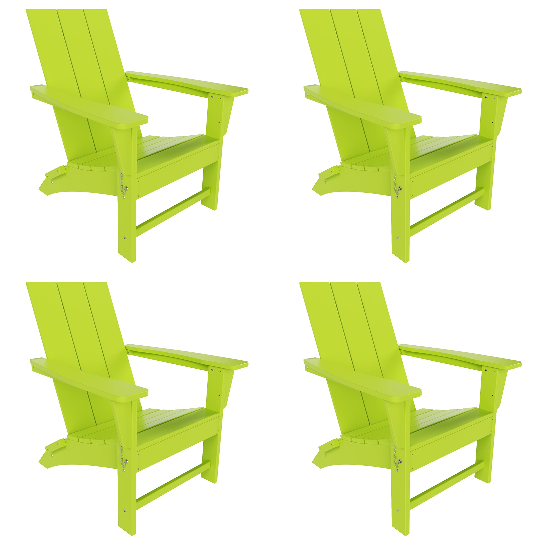 Ashore Modern Outdoor Folding Adirondack Chair (Set of 4)