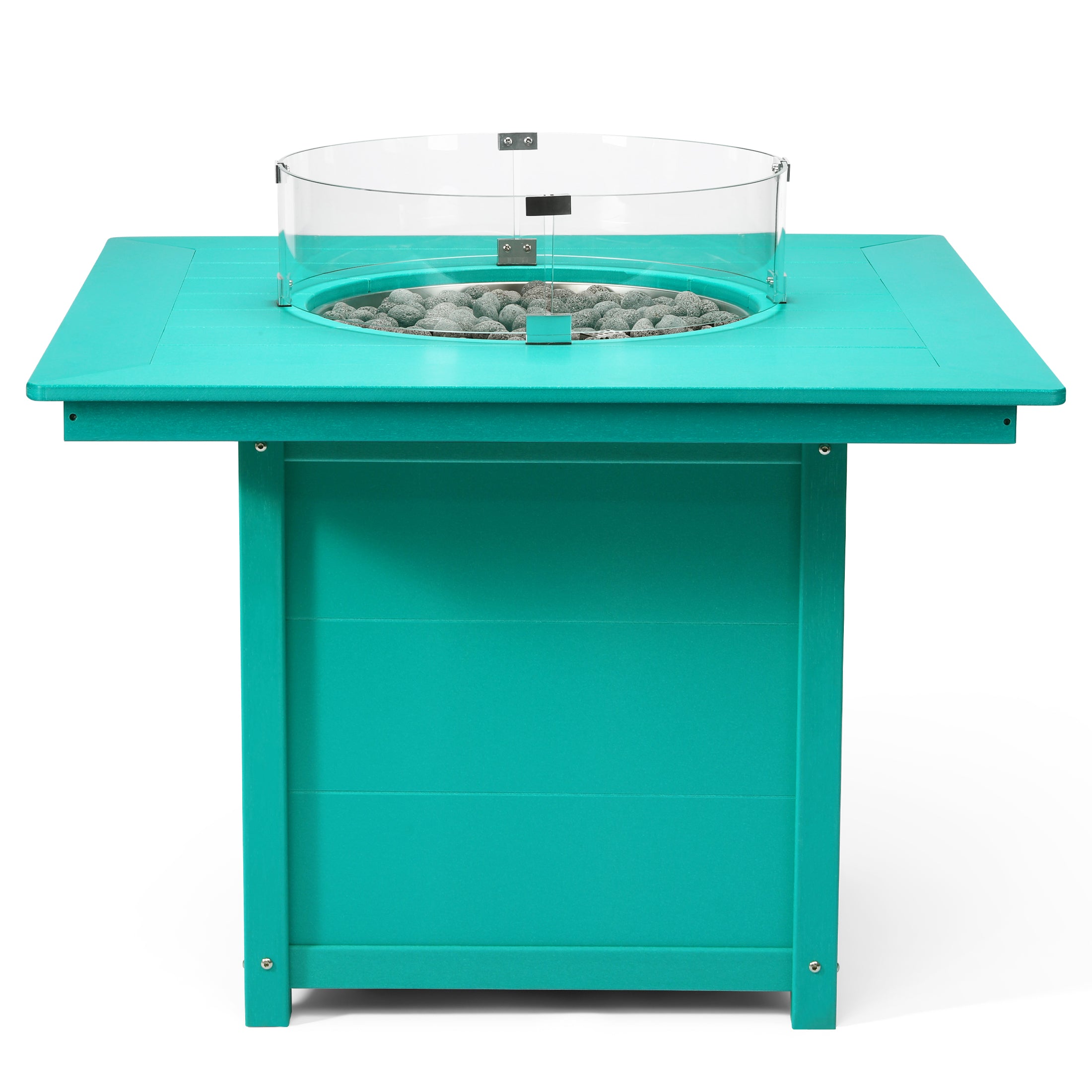 Helios Modern Outdoor Patio Propane 42" Square Fire Pit Table