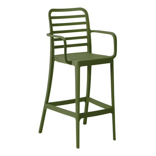 Playa 29.5" Outdoor Polypropylene Plastic Patio Bar Height Stools (Set of 2)
