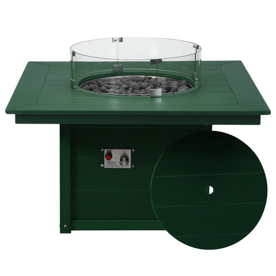 Helios 42" Modern Outdoor Patio Propane Square Fire Pit Table