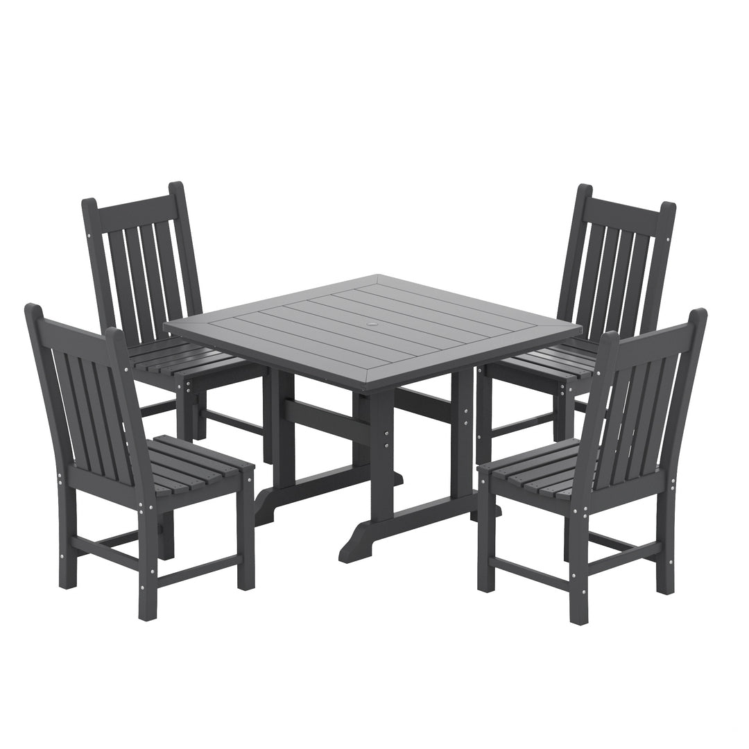 Malibu 5 Piece Outdoor Patio Dining Set Outdoor Square Table and Chair Set