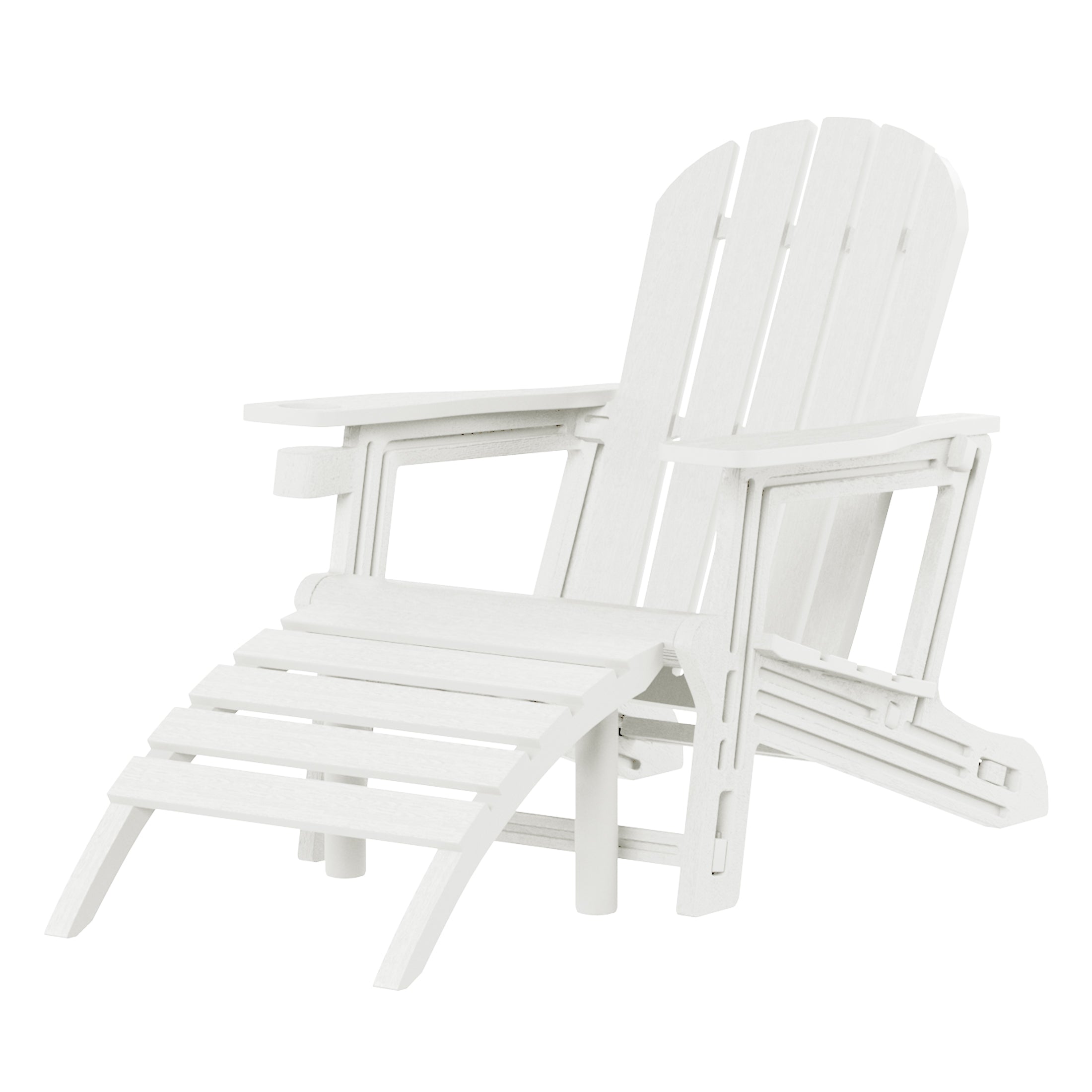 Azura No-Tools Outdoor HDPE Patio Adirondack Chair with Patio Ottoman