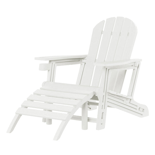 Azura No-Tools Outdoor HDPE Patio Adirondack Chair with Patio Ottoman