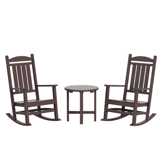 Malibu 3-Piece set Outdoor / Patio rocking chairs with a side table ( 2 seater )