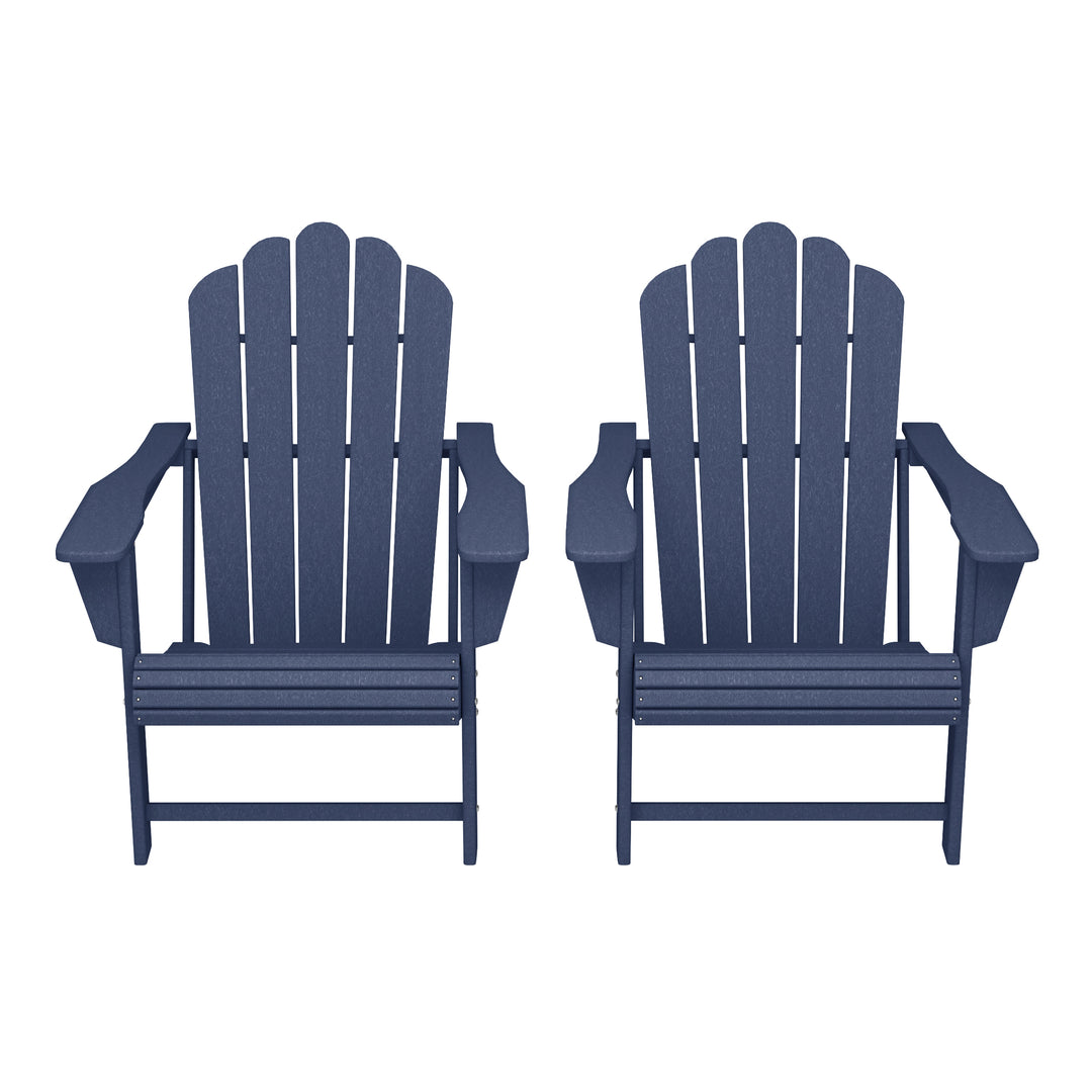 Highland Outdoor Patio HDPE Adirondack Chairs With Cup Holders (Set of 2)