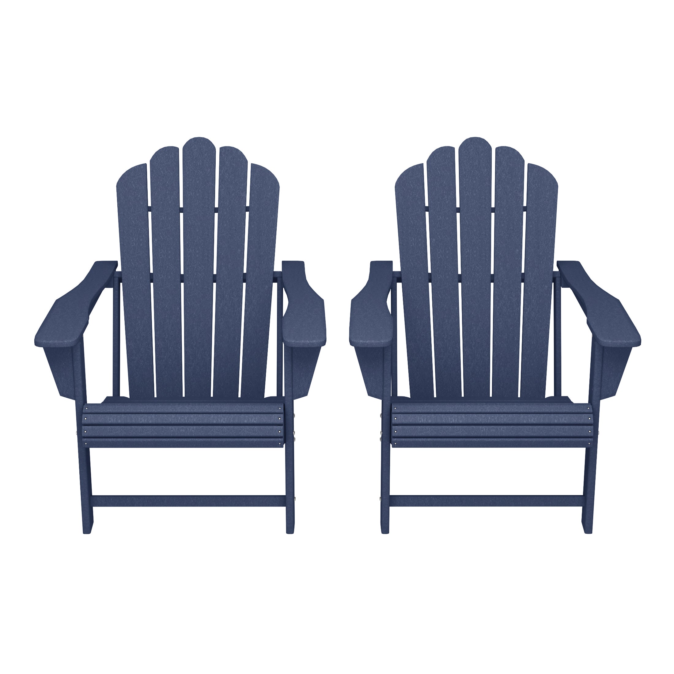 Highland Outdoor Patio HDPE Adirondack Chairs With Cup Holders (Set of 2)