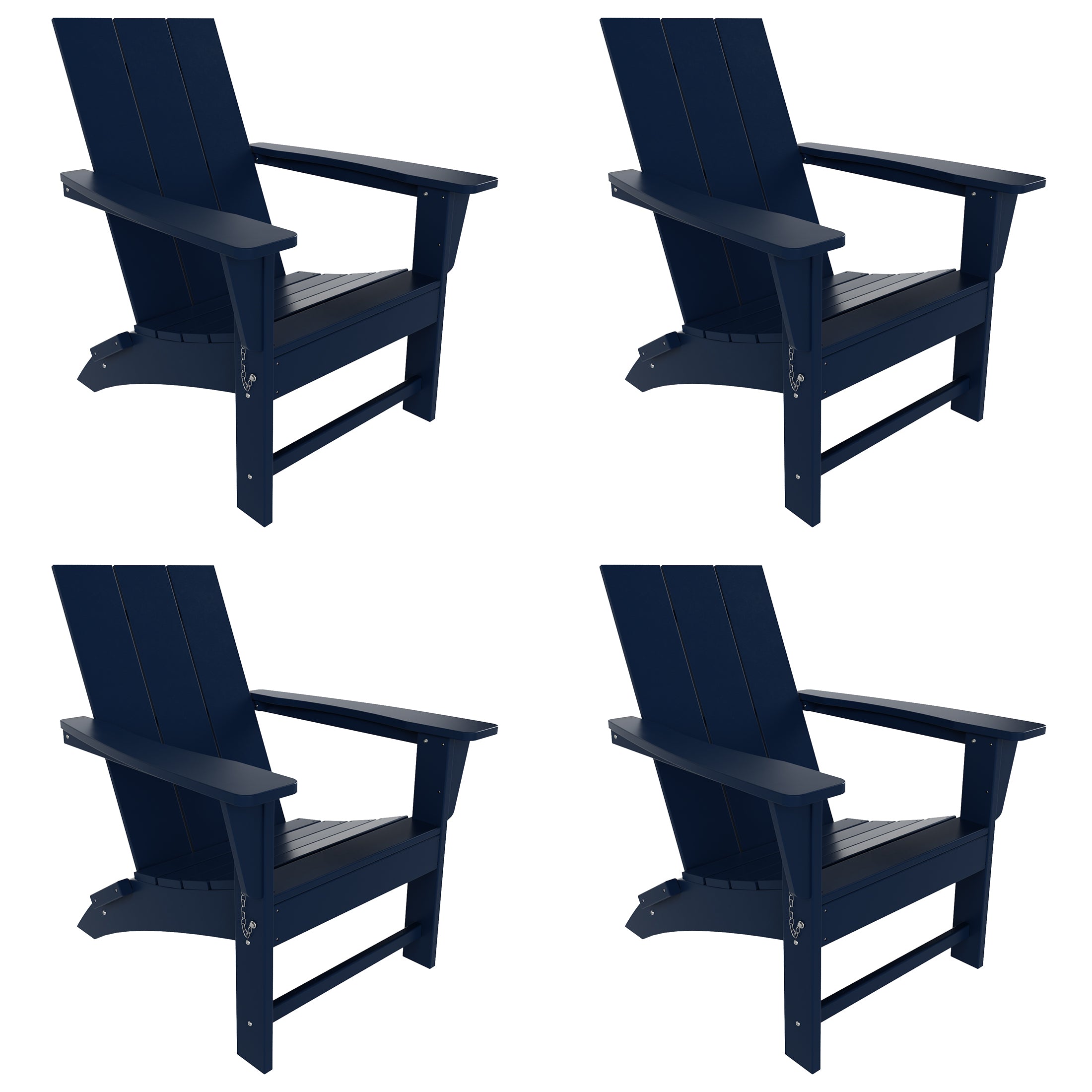 Ashore Modern Outdoor Folding Adirondack Chair (Set of 4)