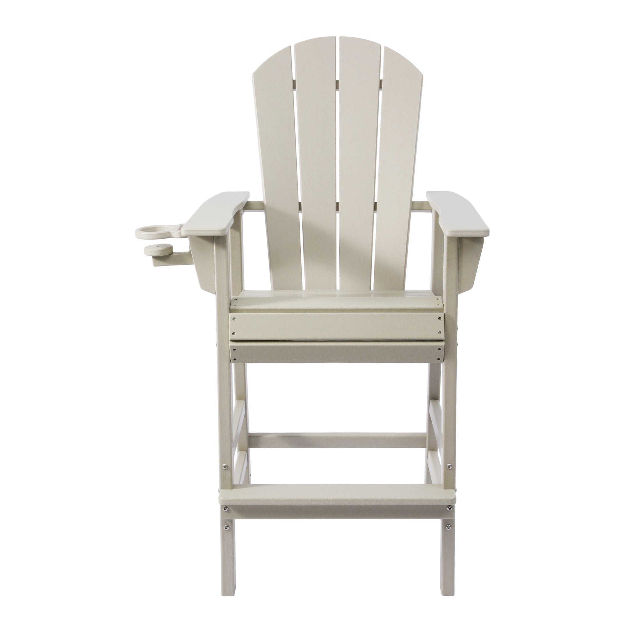 Malibu Outdoor HDPE Tall Adirondack Bar Height Chair With Cup Holder