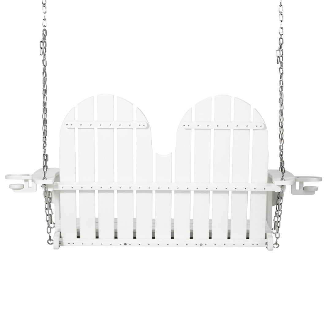 St. Augustine 4ft Outdoor HDPE Poly Farmhouse Hanging Porch Swing With Cup Holders