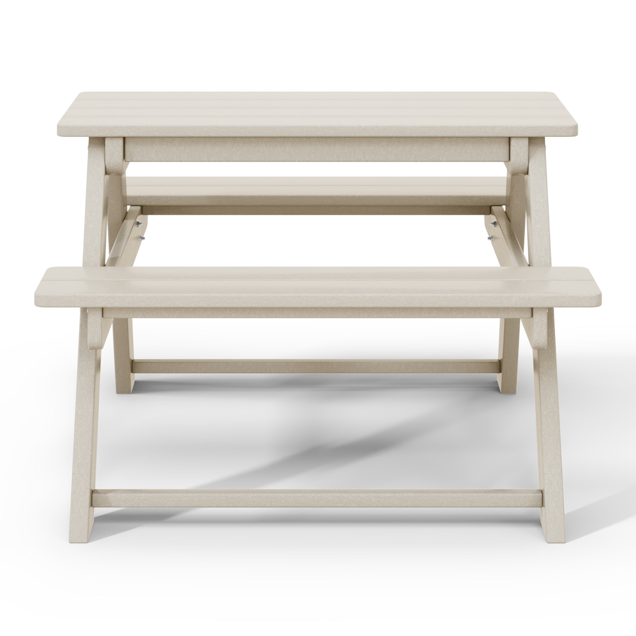 Malibu Outdoor Patio Kids HDPE Plastic Picnic Bench Table