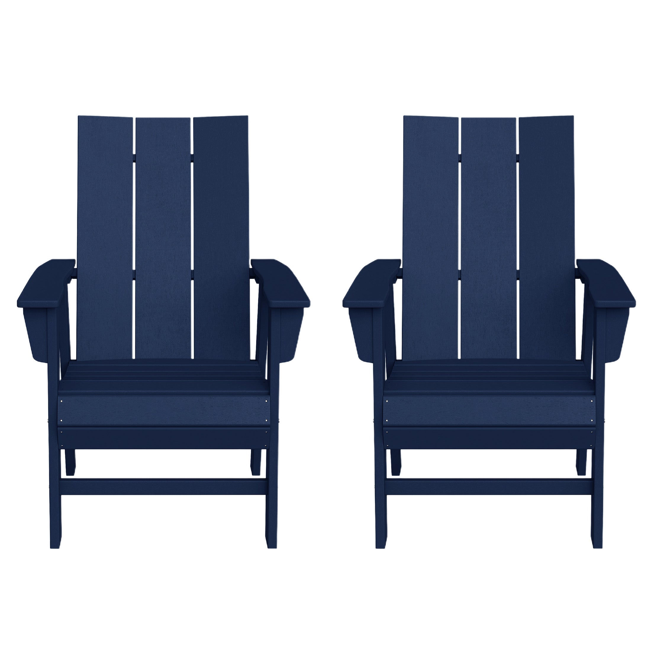 Ashore Outdoor Patio HDPE Plastic Modern Adirondack Dining Chairs (Set of 2)