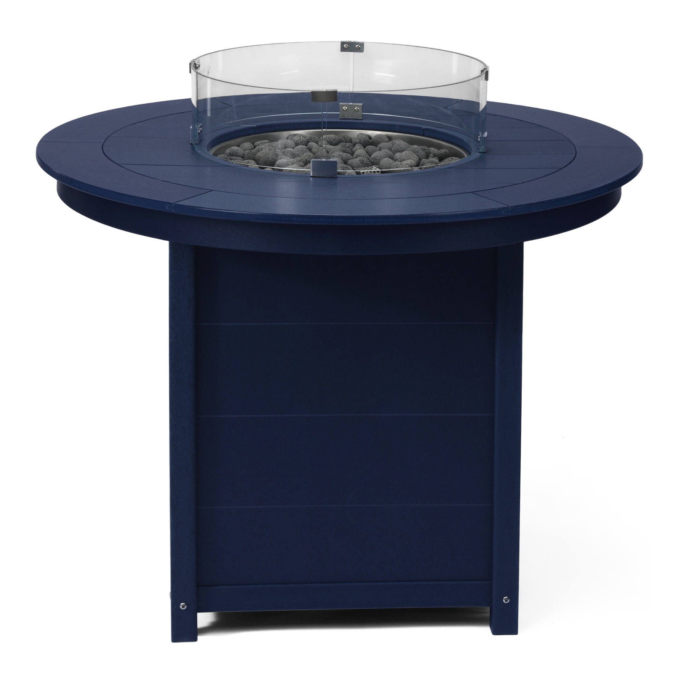 Helios 47" Modern Outdoor Patio Propane Round Counter Height Fire Pit Table