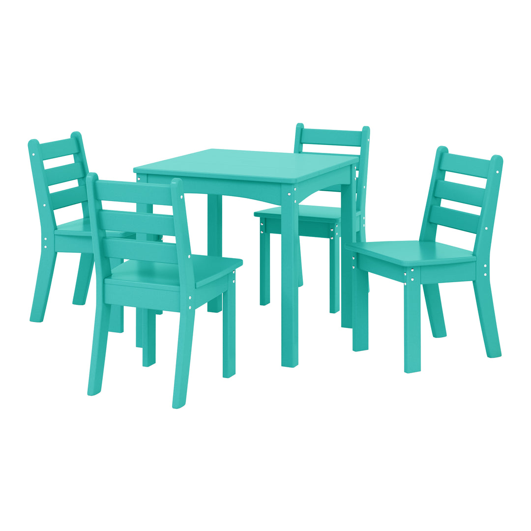Treehouse Kids 5-Piece HDPE Dining Table and Chairs Set