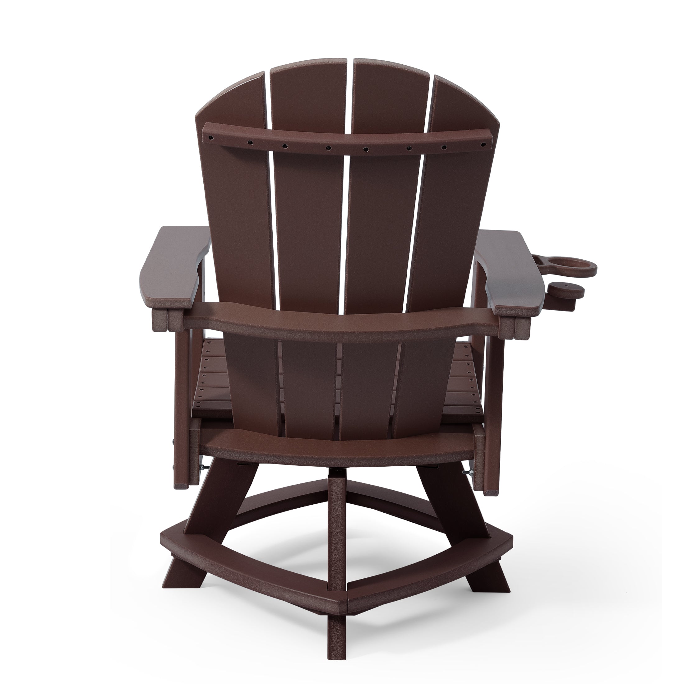 Malibu Outdoor HDPE Swivel Adirondack Patio Dining Chair With Cup Holder