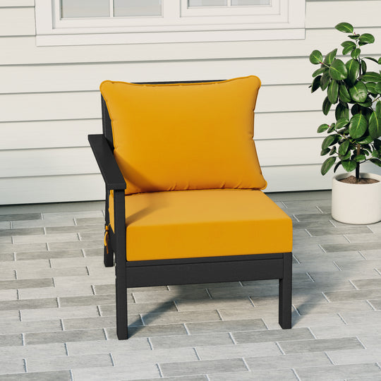 Avalon Outdoor Patio HDPE Left Arm Sectional Corner Club Chair with Patio Cushions