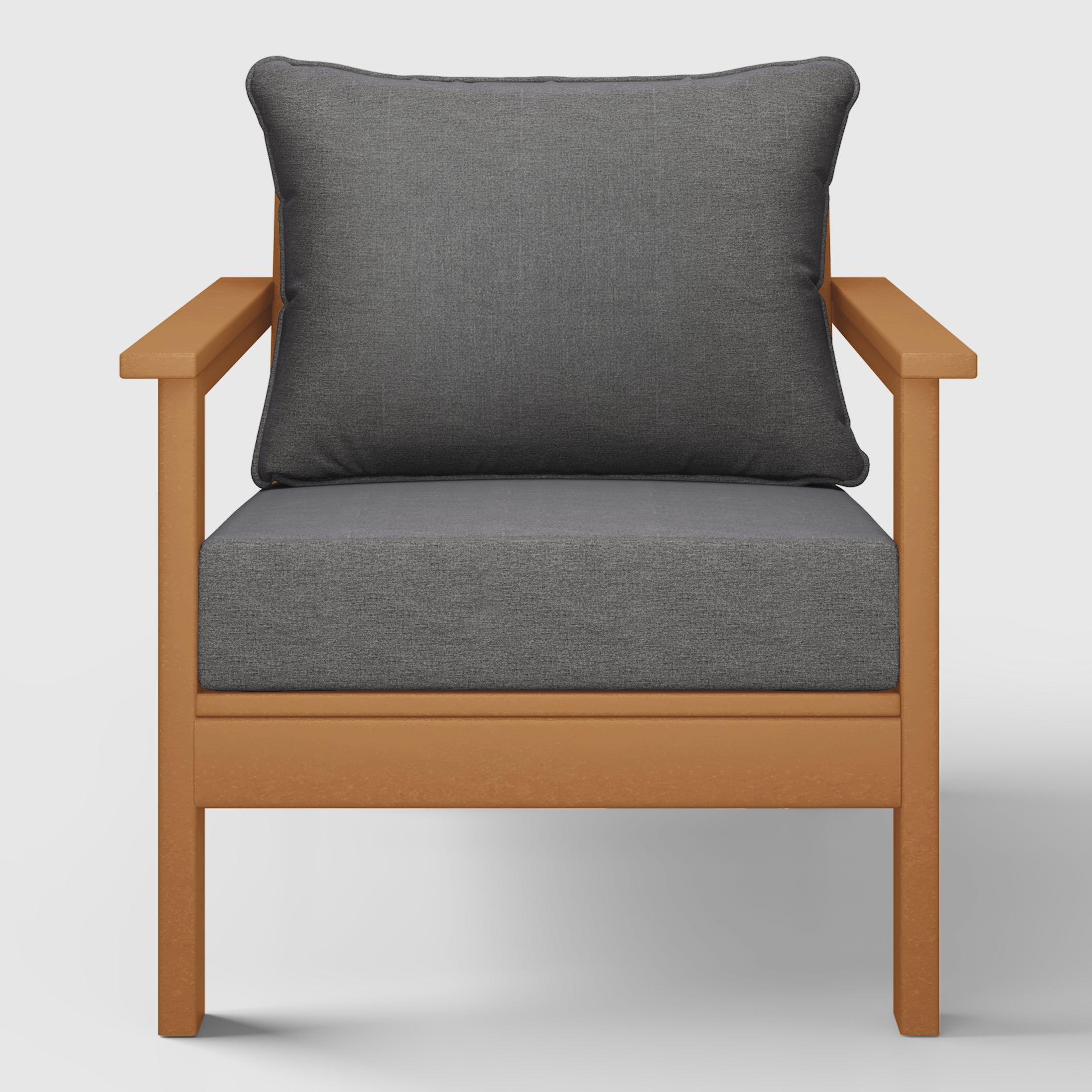 Avalon Outdoor Modern HDPE Patio Club Chair with Deep Seat Cushions