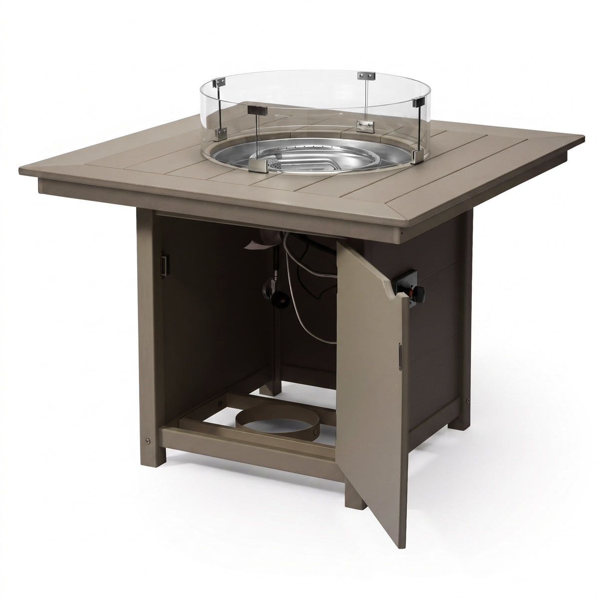 Helios Modern Outdoor Patio Propane 42" Square Fire Pit Table