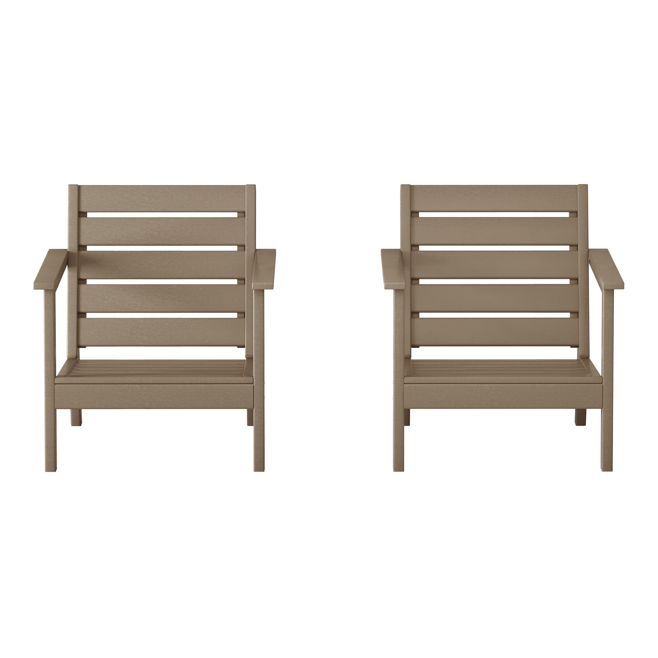 Avalon Outdoor Patio HDPE Deep Seating Armchair (Set of 2)