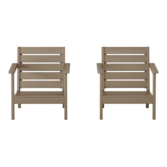 Avalon Outdoor Patio HDPE Deep Seating Armchair (Set of 2)