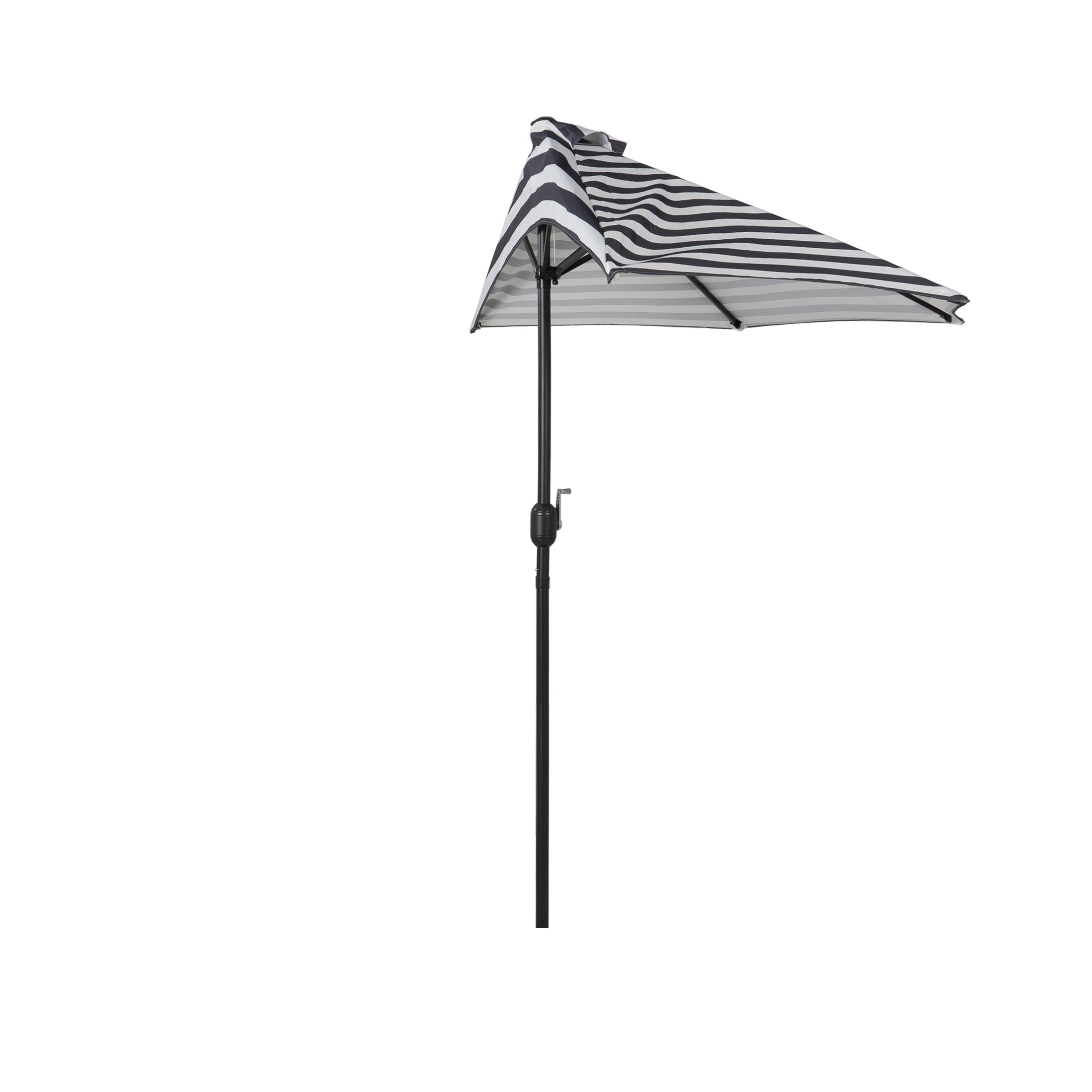 Lanai 9 ft. Aluminum Half Market Crank Lift Patio Umbrella