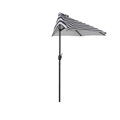 Lanai 9 ft. Aluminum Half Market Crank Lift Patio Umbrella with Bronze Round Base