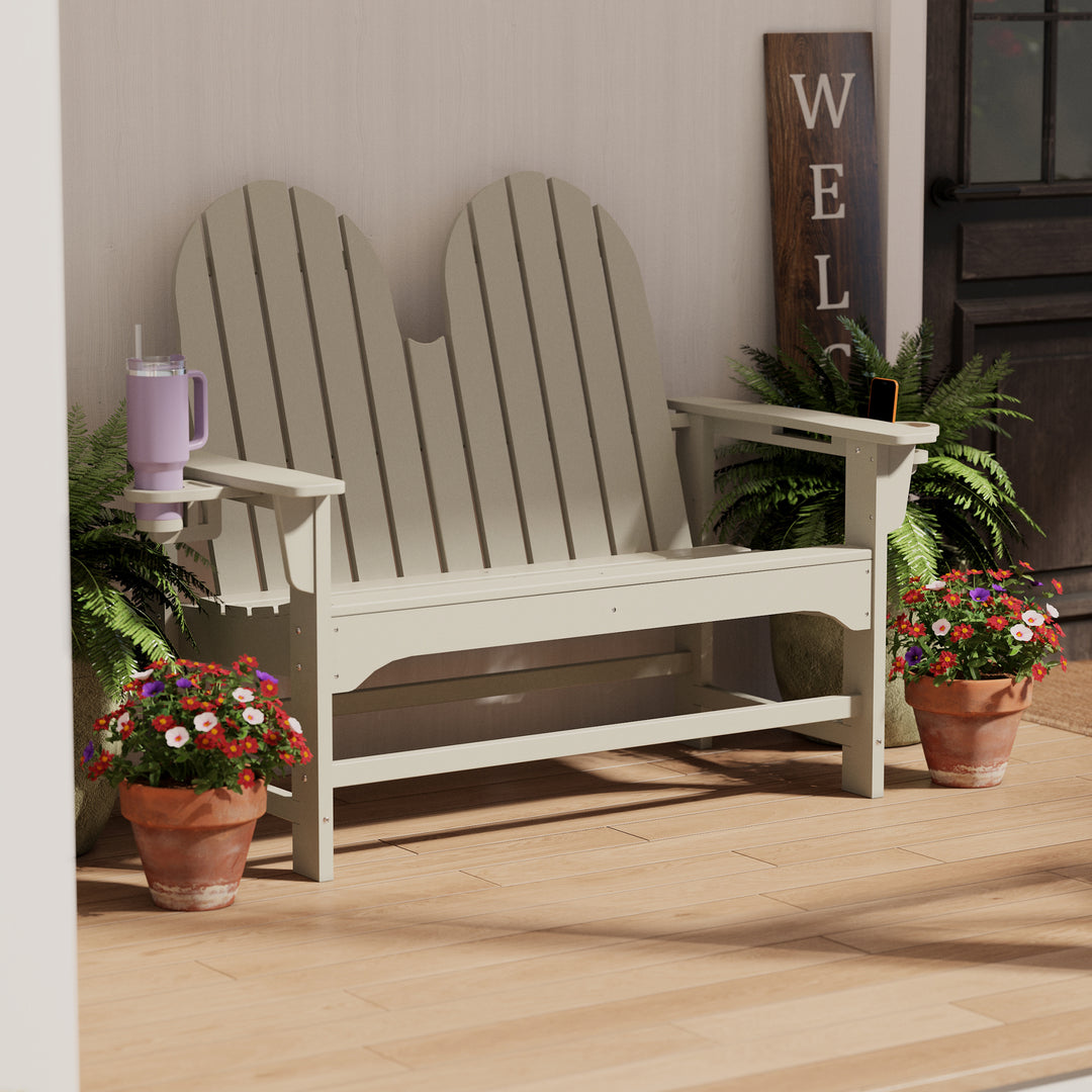 St. Augustine Outdoor Patio 49" HDPE Adirondack Garden Bench