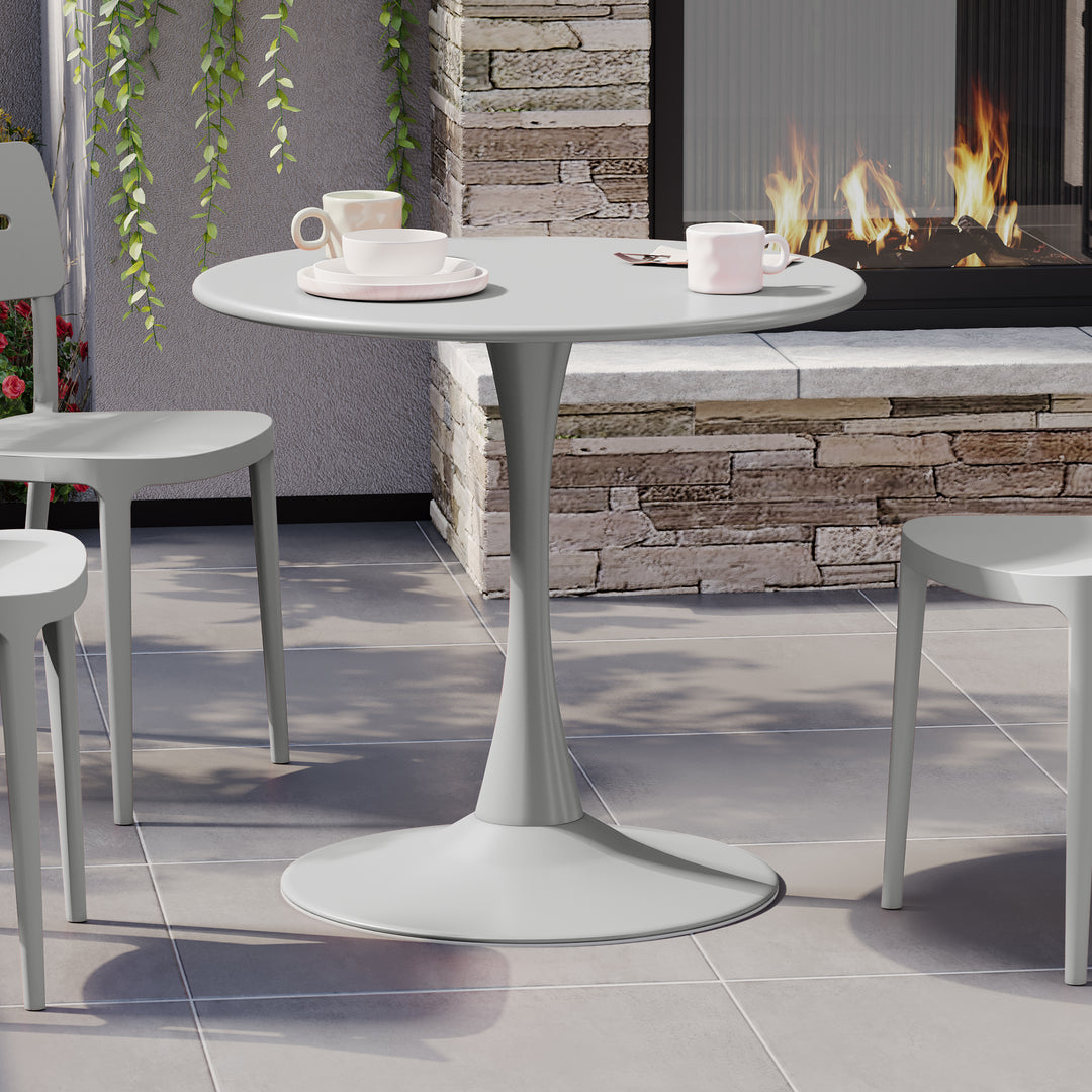 Playa 31.5" Round Outdoor Indoor Metal Cocktail Dining Table