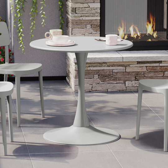 Playa 31.5" Round Outdoor Indoor Metal Cocktail Dining Table